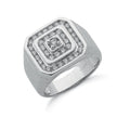 Silver Gents CZ Ring 12g