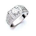Silver Gents CZ Ring 7.2g