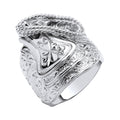 Silver Gents Large Saddle Ring