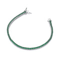 Silver Green CZ Tennis Ladies Bracelet