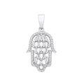 Silver Hamsa CZ Pendant