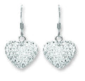 Silver Heart Crystal Drops