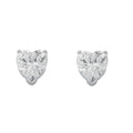 Silver Heart Cut CZ Stud Earrings 2.8g