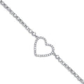 Silver Heart CZ Ladies Bracelet