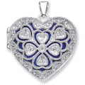Silver Heart CZ Locket