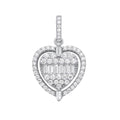 Silver Heart Halo Style CZ Pendant