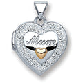 Silver Heart Mum With Crystals Locket