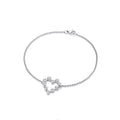 Silver Heart Rubover CZ Ladies Bracelet