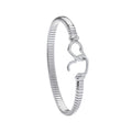 Silver Hearts Hook, Ribbed Ladies Bangle