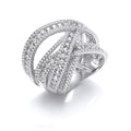 Silver Intertwined Channel & Pave Set CZ Ring M