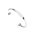 Silver Ladies Solid Torque Bangle With Id Plate