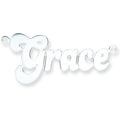 Silver Large Banana Split Style Nameplate With 16"/18"/20" Chain