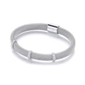 Silver Mangetic Bangle With Three Rows Of CZ's