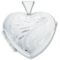 Silver Medium Engraved Heart Shaped Locket (£110)