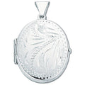 Silver Medium Engraved Oval Shaped Locket (£105)