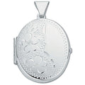 Silver Medium Engraved Oval Shaped Locket (£105)