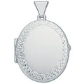 Silver Medium Engraved Oval Shaped Locket (£110)