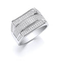Silver Micro Pave' CZ Gents Ring 8g