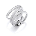 Silver Micro-pave Multi Band CZ Ring