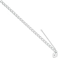Silver Open Curb & Padlock Charm Bracelet 12.6g