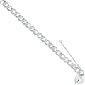 Silver Open Curb & Padlock Charm Bracelet 32g