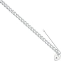 Silver Open Curb & Padlock Charm Bracelet 38g