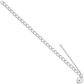 Silver Open Curb & Padlock Charm Bracelet 7.2g