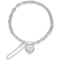 Silver Padlock Charm Bracelet With Safety Chain