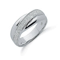 Silver Pave Set CZ Cross Over Ring