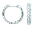 Silver Pave Set CZ Hoop Earrings