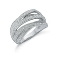 Silver Pave Set Fancy CZ Ring