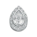 Silver Pear Cut CZ Cluster Drop Pendant 1.5g