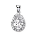 Silver Pear Shape CZ Pendant 3.8g