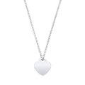 Silver Plain Heart Pendant Chain 16