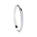 Silver Plain Oval D-shape 5.9mm Ladies Bangle