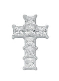 Silver Princess Cut CZ Cross