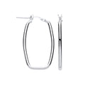 Silver Rectangular Creole Earrings