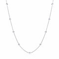Silver Rh.plated Rubover 11 CZ's Necklace 18