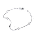 Silver Rh.plated Rubover 5 CZ's Bracelet 7