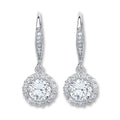 Silver Round CZ Earrings