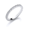 Silver Round CZ Full Et Single Row Ring