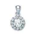 Silver Round CZ Pendant