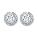 Silver Round CZ Stud Earrings 3g