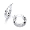 Silver Round Twist Hoop Earrings 1.6g