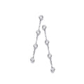 Silver Rubover Clear CZ's Drop Earrings
