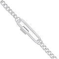 Silver Screw Clasp Paper Clip Necklace/bracelet