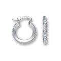 Silver Single Row Crystal Hoop Earrings 2g