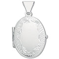 Silver Small Engraved Oval Shaped Locket (£90)