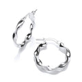 Silver Small Round Twist Hoop Earrings