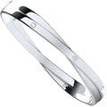 Silver Solid CZ Kiss Hinged Bangle